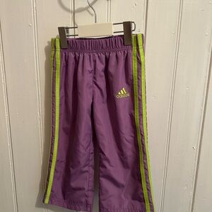 Adidas 2t Purple & green windbreaker splash pants